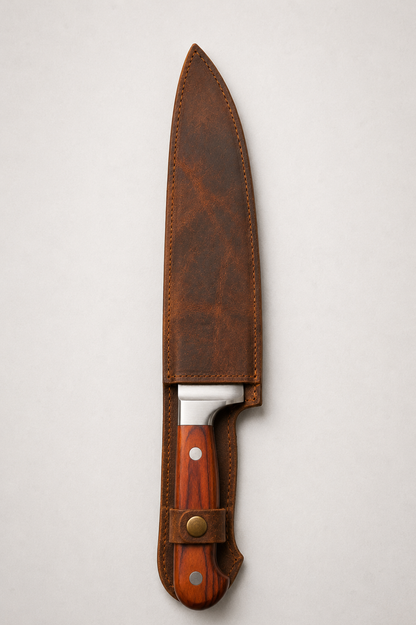 Cuchillo con funda de cuero